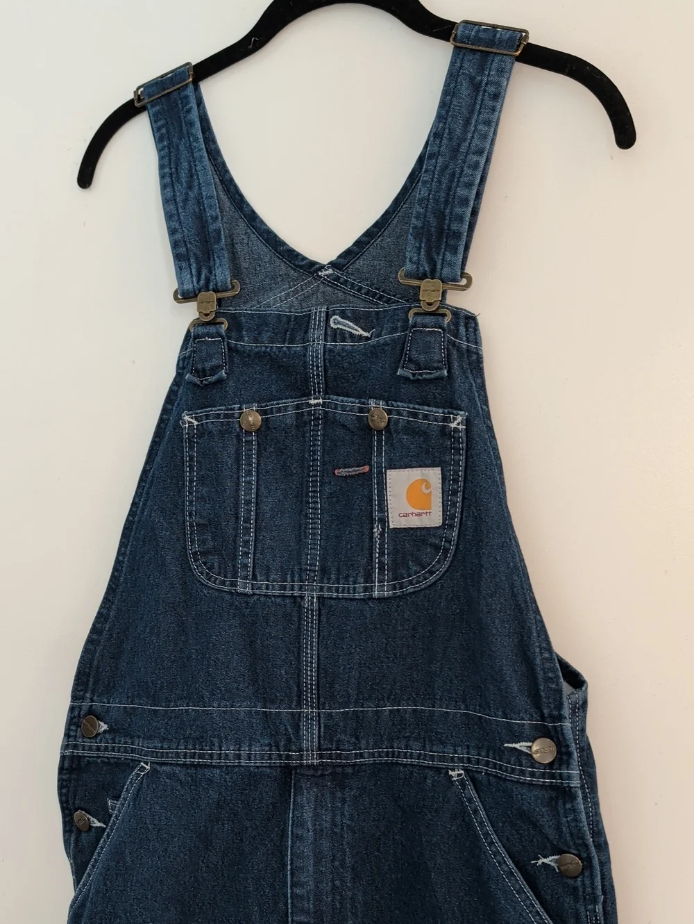 Carhartt 34x34 Cotton Bib Denim Jean Darkstone Overalls R07-DST